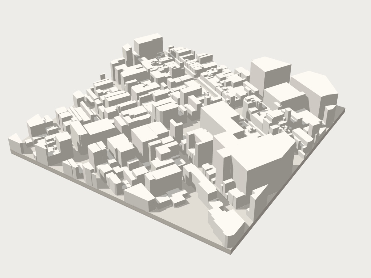 静岡駅周辺の立体模型(3Dプレビュー)